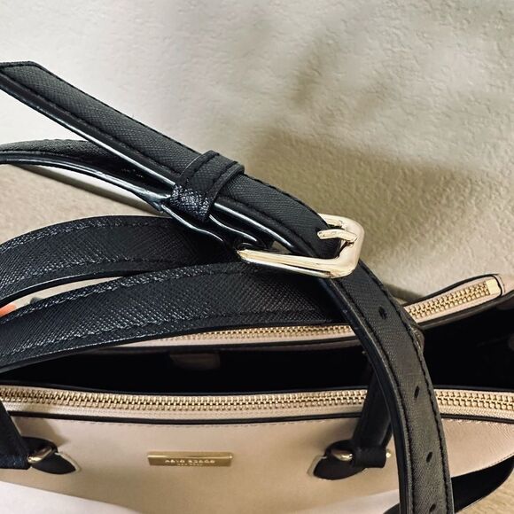 Kate Spade Black Pastel Color Block Leather Tote Shoulder Bag Purse - Picture 6 of 14